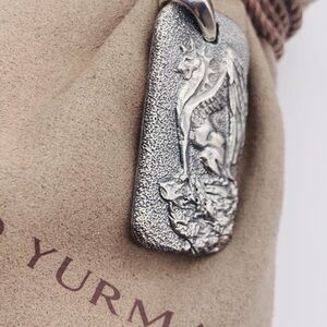 David Yurman Silver Dog Tag Pendant